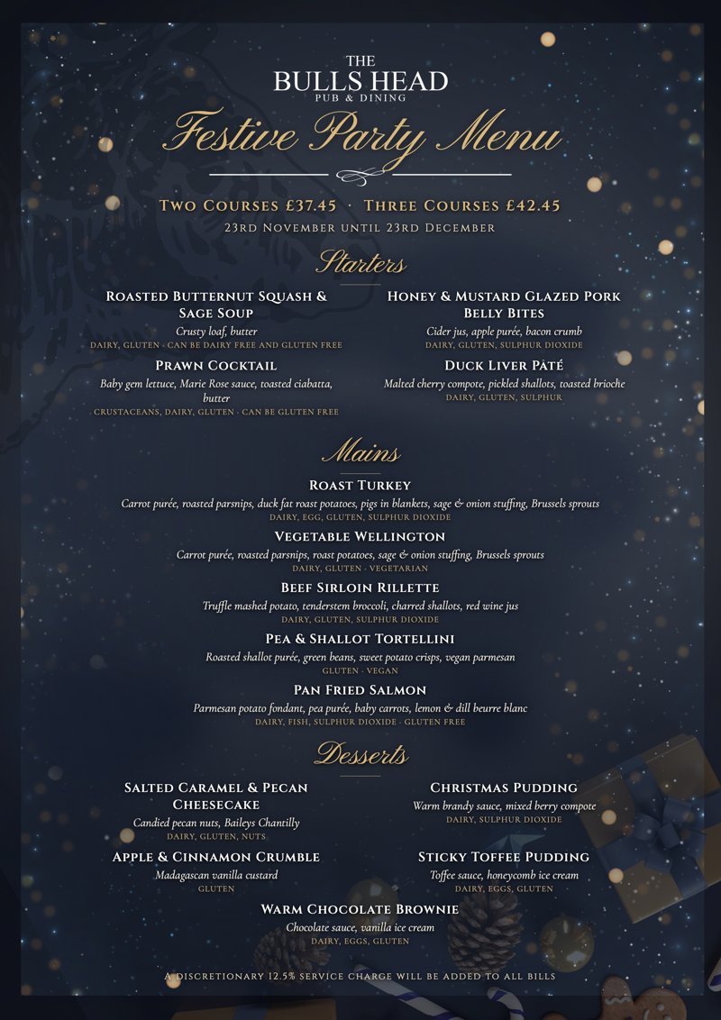 Festive Party Menu 2026